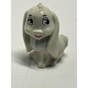 White Bunny Rabbit Figure Toy Long Ears Mini Plastic Animal Collectible Cute